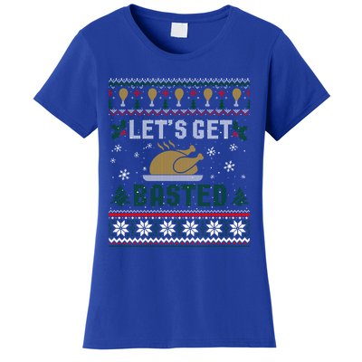 Funny Lets Get Basted Ugly Thanksgiving Sweater Funny Gift Women's T-Shirt