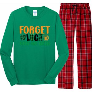 Forget Luck Give Me Beer Funny Beer St Patricks Day Long Sleeve Pajama Set