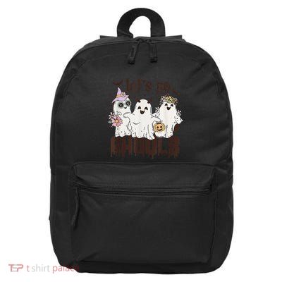 Funny LetS Go Ghouls Ghosts Halloween Pun Cute Retro Joke 16 in Basic Backpack