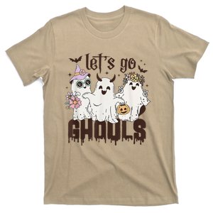 Funny LetS Go Ghouls Ghosts Halloween Pun Cute Retro Joke T-Shirt