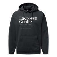 Funny Lacrosse Goalie Quote Definition Men Woman Kids Performance Fleece Hoodie