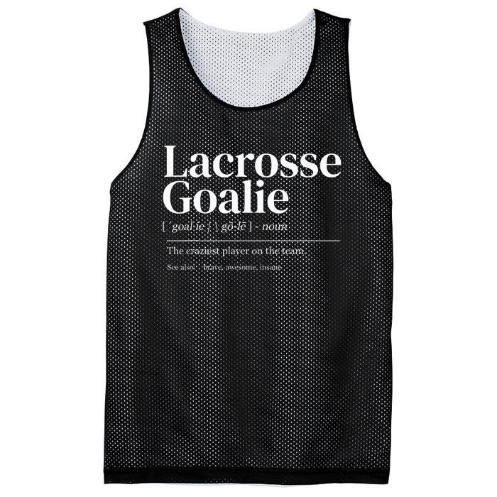 Funny Lacrosse Goalie Quote Definition Men Woman Kids Mesh Reversible Basketball Jersey Tank