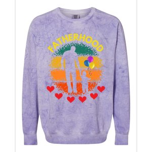 Fatherhood Love Gift Colorblast Crewneck Sweatshirt