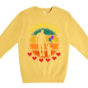 Fatherhood Love Gift Premium Crewneck Sweatshirt