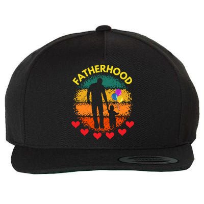 Fatherhood Love Gift Wool Snapback Cap