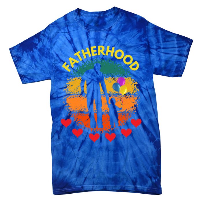 Fatherhood Love Gift Tie-Dye T-Shirt