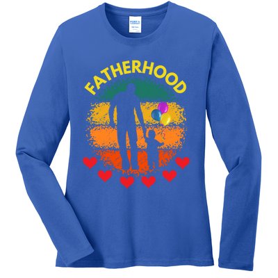 Fatherhood Love Gift Ladies Long Sleeve Shirt