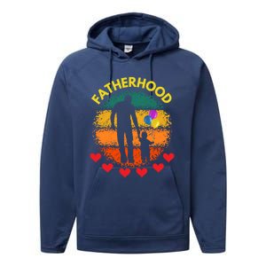 Fatherhood Love Gift Performance Fleece Hoodie