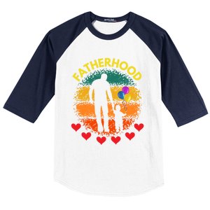 Fatherhood Love Gift Baseball Sleeve Shirt