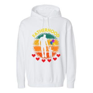 Fatherhood Love Gift Garment-Dyed Fleece Hoodie