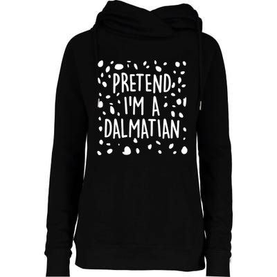 Funny Lazy Halloween Costume Pretend I'm A Dalmatian Womens Funnel Neck Pullover Hood