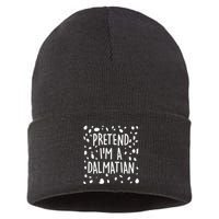 Funny Lazy Halloween Costume Pretend I'm A Dalmatian Sustainable Knit Beanie