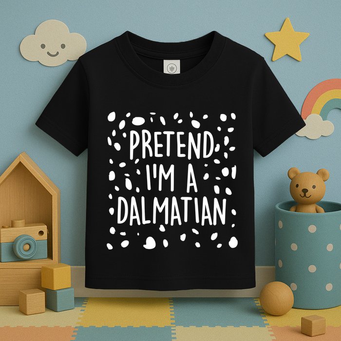 Funny Lazy Halloween Costume Pretend I'm A Dalmatian Toddler T-Shirt