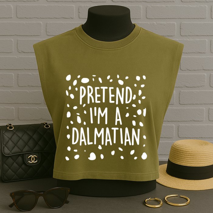 Funny Lazy Halloween Costume Pretend I'm A Dalmatian Garment-Dyed Women's Muscle Tee
