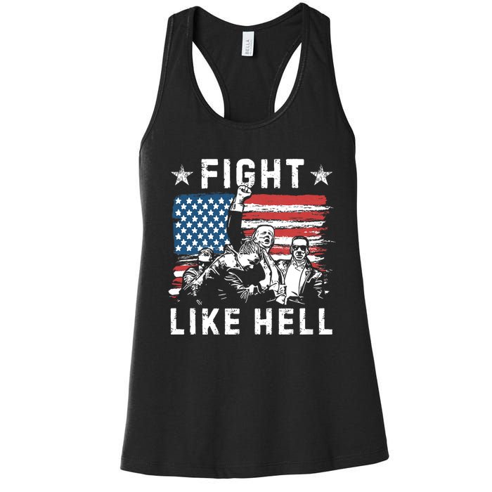 Fight Like Hell Trump Fight American Trump Stronger 2024 Women's Racerback Tank