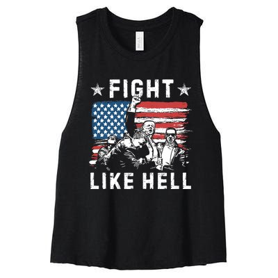 Fight Like Hell Trump Fight American Trump Stronger 2024 Women's Racerback Cropped Tank