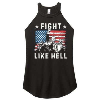 Fight Like Hell Trump Fight American Trump Stronger 2024 Women's Perfect Tri Rocker Tank