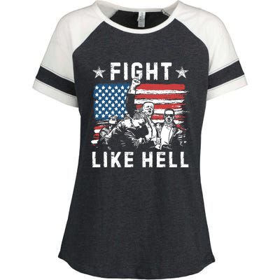 Fight Like Hell Trump Fight American Trump Stronger 2024 Enza Ladies Jersey Colorblock Tee