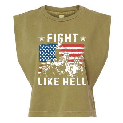 Fight Like Hell Trump Fight American Trump Stronger 2024 Garment-Dyed Women's Muscle Tee