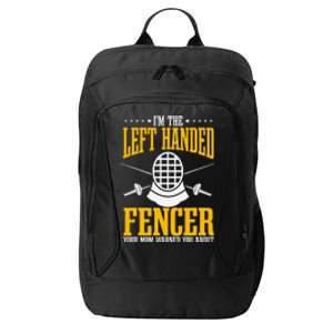 Fencing Left Handed Fencer Sport Fence Foil Epee Sabre City Backpack