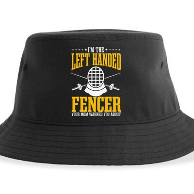 Fencing Left Handed Fencer Sport Fence Foil Epee Sabre Sustainable Bucket Hat