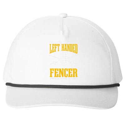 Fencing Left Handed Fencer Sport Fence Foil Epee Sabre Snapback Five-Panel Rope Hat