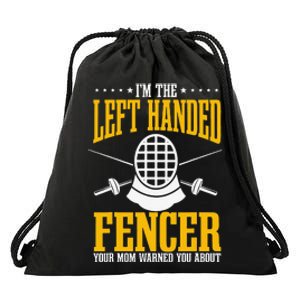 Fencing Left Handed Fencer Sport Fence Foil Epee Sabre Drawstring Bag