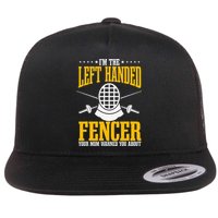 Fencing Left Handed Fencer Sport Fence Foil Epee Sabre Flat Bill Trucker Hat