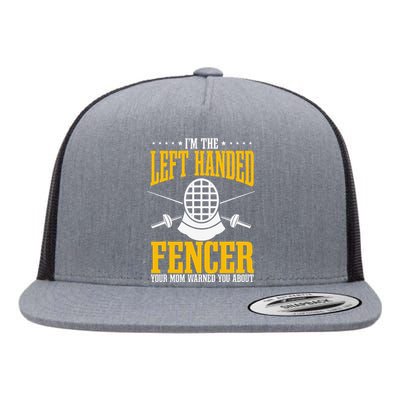 Fencing Left Handed Fencer Sport Fence Foil Epee Sabre Flat Bill Trucker Hat