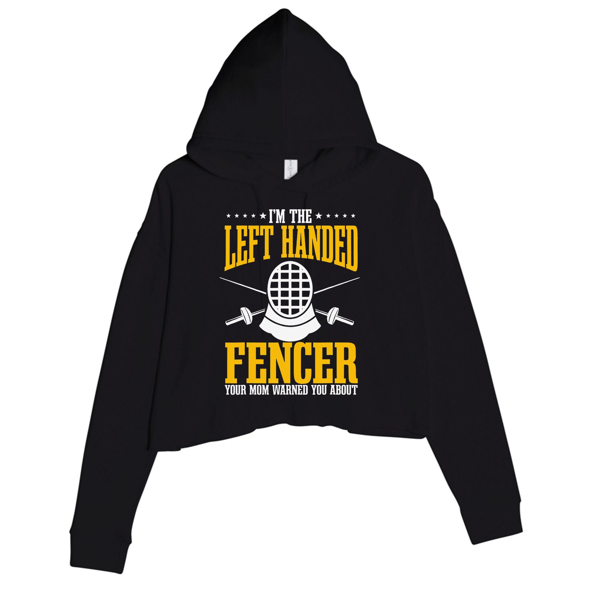 Fencing Left Handed Fencer Sport Fence Foil Epee Sabre Crop Fleece Hoodie