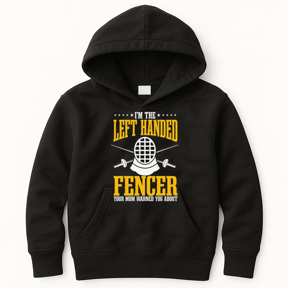 Fencing Left Handed Fencer Sport Fence Foil Epee Sabre Kids Hoodie