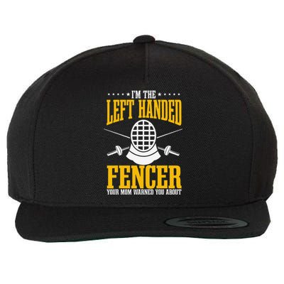 Fencing Left Handed Fencer Sport Fence Foil Epee Sabre Wool Snapback Cap