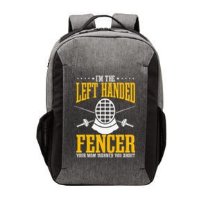 Fencing Left Handed Fencer Sport Fence Foil Epee Sabre Vector Backpack