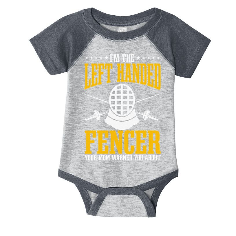 Fencing Left Handed Fencer Sport Fence Foil Epee Sabre Infant Baby Jersey Bodysuit