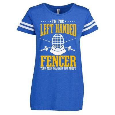 Fencing Left Handed Fencer Sport Fence Foil Epee Sabre Enza Ladies Jersey Football T-Shirt