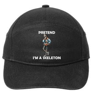 Funny Lazy Halloween Costume 2024 Pretend Im A Skeleton 7-Panel Snapback Hat