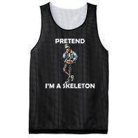 Funny Lazy Halloween Costume 2024 Pretend Im A Skeleton Mesh Reversible Basketball Jersey Tank