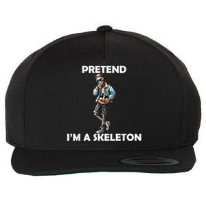 Funny Lazy Halloween Costume 2024 Pretend Im A Skeleton Wool Snapback Cap