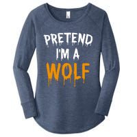 Funny Lazy Halloween Costume Gift Pretend Im A Wolf Women's Perfect Tri Tunic Long Sleeve Shirt