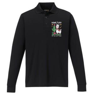 Funny Llama Hawk Tush Spit On That Thing Presidential Parody Performance Long Sleeve Polo