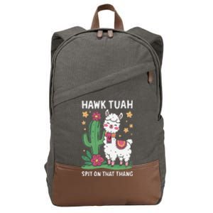 Funny Llama Hawk Tush Spit On That Thing Presidential Parody Cotton Canvas Backpack