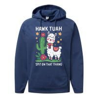 Funny Llama Hawk Tush Spit On That Thing Presidential Parody Performance Fleece Hoodie