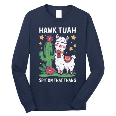 Funny Llama Hawk Tush Spit On That Thing Presidential Parody Long Sleeve Shirt