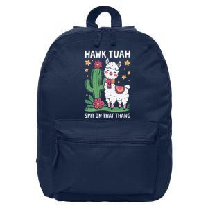 Funny Llama Hawk Tush Spit On That Thing Presidential Parody 16 in Basic Backpack