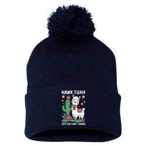 Funny Llama Hawk Tush Spit On That Thing Presidential Parody Pom Pom 12in Knit Beanie