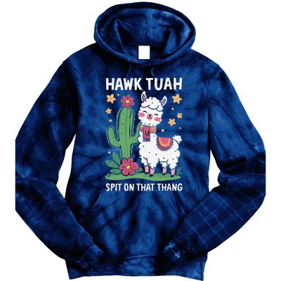 Funny Llama Hawk Tush Spit On That Thing Presidential Parody Tie Dye Hoodie