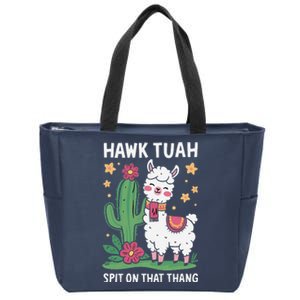 Funny Llama Hawk Tush Spit On That Thing Presidential Parody Zip Tote Bag