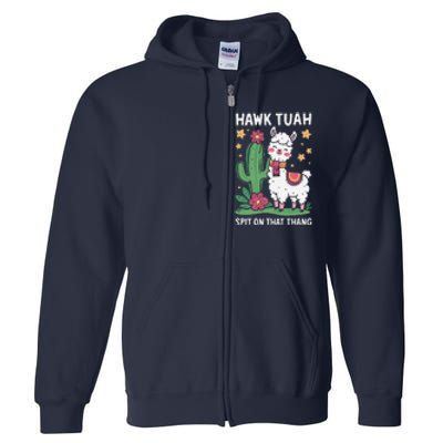 Funny Llama Hawk Tush Spit On That Thing Presidential Parody Full Zip Hoodie