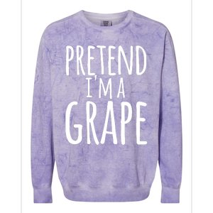 Funny Lazy Halloween Tee PRETEND I'M A GRAPE Costume Colorblast Crewneck Sweatshirt