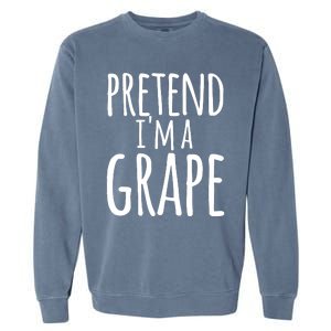 Funny Lazy Halloween Tee PRETEND I'M A GRAPE Costume Garment-Dyed Sweatshirt